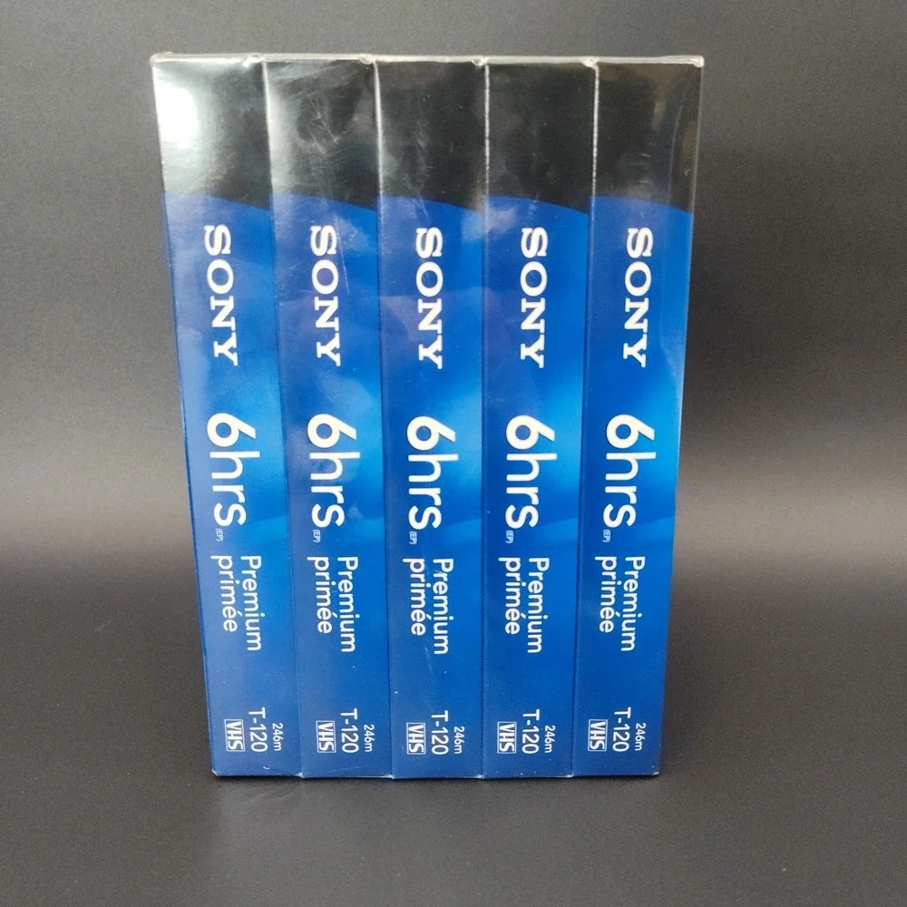 Sony‎ 6 Hr T-120 VHS Tape Cassette Sealed Premium Grade 5 Pack VCR BB18.2GO1018